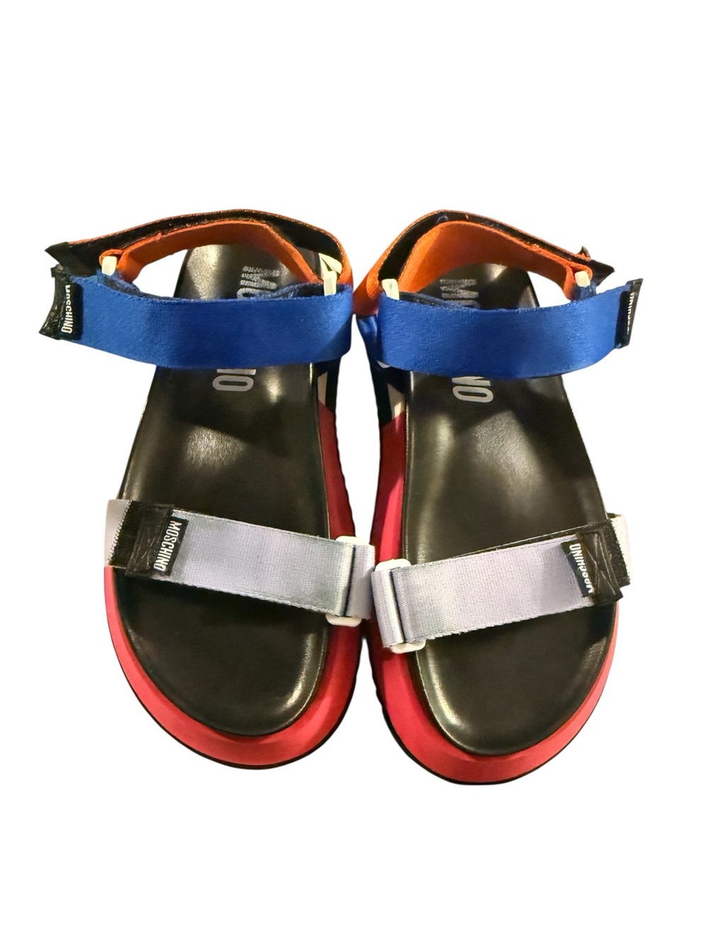 Moschino Multicolor Platform Sandals - Blue, Red, Orange, Black, Lavender